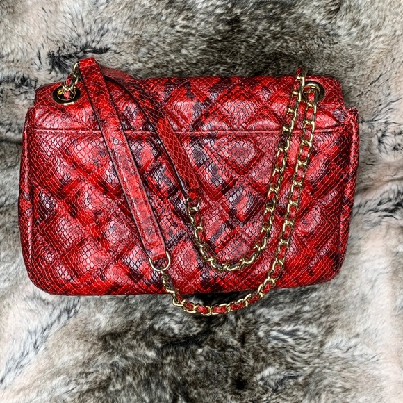 Auth Michael Kors LARGE CHAIN PYTHON SHOULDER BAG - Picture 6 of 8